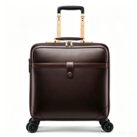 Bagages de cabine pour affaires, valise à roulettes vintage en PU avec serrure TSA, 360 °   Valise de voyage à roulettes silencieuses