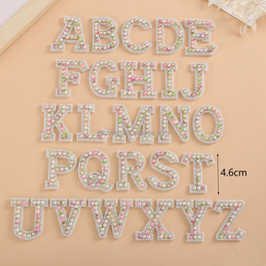 Thiết Kế Logo Sắt-Trên Các Bản Vá Lỗi Với Rhinestone Chữ Kích Thước Nhỏ Thấp Vận Chuyển Rõ Ràng Strass Đá Đính Các Bản Vá Lỗi Cảm Thấy Vải - Product Image 2