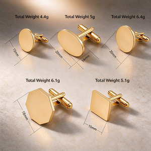 Men's Stainless Steel Cuff Links Oval Round Square 3 Colors Formal Wear Rotating Buckle Design - Product Image 4