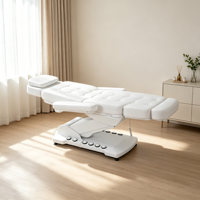 Lit de beauté chauffant électrique à 4 moteurs, fauteuil de traitement facial réglable, commande au pied, lit de massage électrique pour salon, spa, clinique