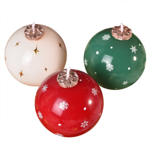 Vela perfumada con forma de bola navideña, vela redonda con estampado de copo de nieve y estrella para mesa de Navidad, decoración para fiestas en casa, regalo navideño - Product Image 6