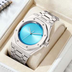 Reloj Redondo de Acero Inoxidable en Oferta, Movimiento Automático, Calendario Mecánico, Correa de Acero Inoxidable Sólido, Bisel Giratorio - Product Image 1