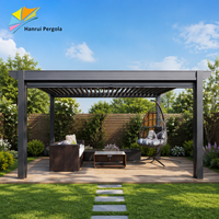 Stores motorisés électriques pour pergola de jardin extérieure, en aluminium thermolaqué, avec quincaillerie bioclimatique