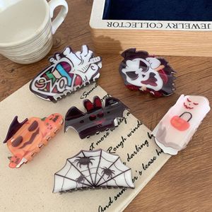 Liwu New Halloween Spider Heart Pumpkin tóc phụ kiện ma nhỏ sọ trang trí Acrylic tóc clip cho sử dụng hàng ngày - Product Image 5