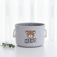 Panier de rangement en toile pour enfants, design moderne d'animaux de dessin animé, pliable, avec poignée, écologique, gain de place, grande capacité