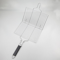 Grand panier de barbecue en acier inoxydable, accessoires de gril pliants portables, panier de barbecue pour gril extérieur