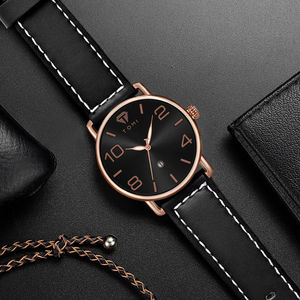 Reloj de Cuarzo para Hombre TOMI T035, Estilo Simple, Caja de Aleación, Correa de Cuero, Reloj de Pulsera Deportivo y Elegante para Hombre - Product Image 5