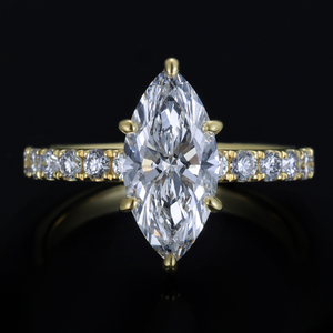 Anello di Lusso Fatto <span class=keywords><strong>a</strong></span> <span class=keywords><strong>Mano</strong></span> con Diamante Coltivato <span class=keywords><strong>in</strong></span> Laboratorio IGI 1ct 2ct 3ct Taglio Marquise VVS <span class=keywords><strong>in</strong></span> <span class=keywords><strong>Argento</strong></span> S925 e Oro 10K 14K 18K per Matrimonio - Product Image 1