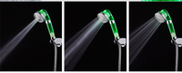 Pommeau de Douche à Température Contrôlée ABS Écologique pour Hôtels, 3 Fonctions, Massage Lumineux et Lumière LED, Chromé