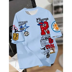 Men's Printed <b>T</b>-<b>Shirt</b> Letter Design Basketball Pattern 100 Polyester <b>Teenager</b> Fit - Product Image 2