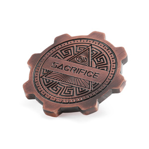Monete da gioco in metallo con design personalizzato a forma di ingranaggio, colore rame antico, in lega di zinco 3D 2D, produzione in fabbrica - Product Image 3