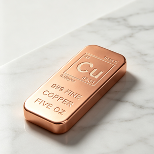 Lingote de Cobre Puro al 99.9%, Barra Rectangular de 5 Oz, Lingote Pulido de Alta Calidad, Arte Moderno Coleccionable - Product Image 1