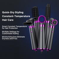 Brosse coiffante à air chaud 5 en 1, fer à boucler automatique, lisseur de cheveux, 600W, turbo sans balais, peigne sèche-cheveux multi-usage interchangeable