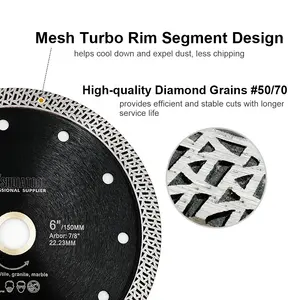SHDIATOOL 105/115/125Mm Diamond Blade Cắt Đĩa Saw Blade Ép Nóng Thiêu Kết Đá Cẩm Thạch Lưới Turbo Blade Ngói Gốm - Product Image 5