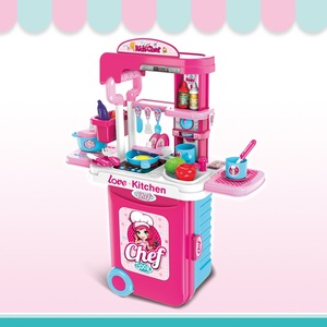 KSF Jouet de cuisine 3 en 1 pour filles, en plastique ABS, jeu de cuisine de <span class=keywords><strong>chef</strong></span> fictif avec <span class=keywords><strong>petit</strong></span> bagage pour les jouets de cuisine des filles - Product Image 3