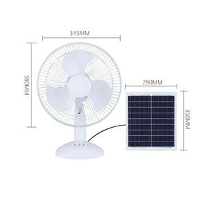 Ventilador de Mesa Solar de 345mm Blanco de 3 Velocidades con Panel Solar para Uso en Interiores - Product Image 1