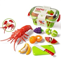 Educatieve keukenspeelset voor kinderen met gesimuleerd eten & groenten snij-speelgoed van plastic voor jongens en meisjes