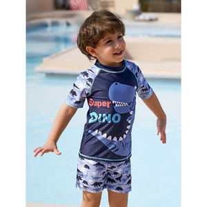 Maillot <span class=keywords><strong>de</strong></span> <span class=keywords><strong>bain</strong></span> à manches courtes pour bébé garçon personnalisé, pantalon, maillot <span class=keywords><strong>de</strong></span> <span class=keywords><strong>bain</strong></span> deux pièces à motifs floraux pour enfants - Product Image 2
