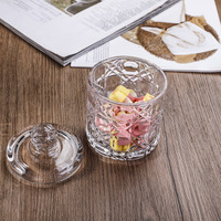 Bocal à bonbons en verre de cristal transparent, pot de rangement en verre de collation domestique avec couvercle, peut personnaliser le logo