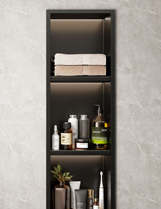 <span class=keywords><strong>Étagère</strong></span>s en acier inoxydable pour alcôve et alcôve encastrées dans un mur, montage en coin, pas besoin <span class=keywords><strong>de</strong></span> clouage-<span class=keywords><strong>étagère</strong></span> murale pour <span class=keywords><strong>salle</strong></span> <span class=keywords><strong>de</strong></span> <span class=keywords><strong>bain</strong></span> - Product Image 3