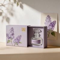 Flacon diffuseur de parfum de luxe vide 200 ml en verre, blanc mat ou noir brillant, avec éventail en cristal pour couvercle, sérigraphié, pour parfum d'ambiance