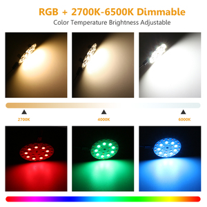Ampoule LED intelligente G4 RGB CCT à changement de couleur, dimmable, contrôle par application, pour lustre décoratif, usage domestique intérieur - Product Image 6