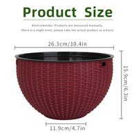 Jardinière murale traditionnelle à double pot à étages, auto-arrosante avec trou de drainage pour jardin au sol