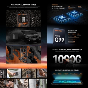 Teléfono Resistente IIF150 B2 Pro en Oferta, 12GB+<span class=keywords><strong>256GB</strong></span>, Huella Dactilar Lateral, Visión Nocturna, 6.78 Pulgadas Android 13 MTK Helio G99 Octa Core - Product Image 3