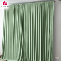 Rideaux de fond en soie de lait HuaLai 8x8, draperies extensibles en spandex 4 directions pour décoration de mariage, sans plis