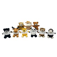 Animaux en peluche mignons, élan, tigre, lion, animaux sauvages avec t-shirt, logo personnalisé