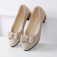 Nouvelles Chaussures Simples Plates Pointues d'Été Formelles pour Femme, Taille 5, Référence 06153, Talons Plats en PU avec Fermeture à Bouton et Col Décolleté