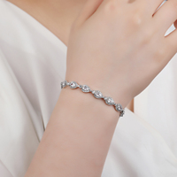 Bracelet tennis en cuivre incrusté de zircon 5A pour femme, bijoux avec pierres CZ taillées en goutte d'eau, accessoire de mode pour robe de soirée
