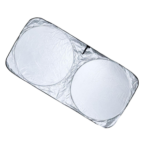 Front Windshield Shades UV Protection Silver Polyester Double Circle Custom Design 150x100cm Foldable Lower <b>Car</b> <b>Interior</b> - Product Image 1
