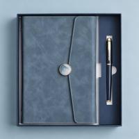 Carnet de notes personnalisé en cuir PU A5 de luxe et stylo, ensemble cadeau d'entreprise promotionnel