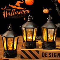 Lanterne Pagode d'Halloween LED, Bougie Électronique, Lampe Citrouille, Décoration de Fête Spookfest, Lumière d'Ambiance Intérieure en Plastique