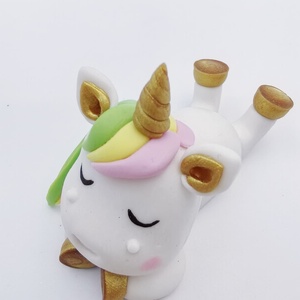 Minyatür Diy kiti yeni çocuk mal küçük unicorn figürinler polimer kil plastik karakterler süsler oyuncaklar toptan sevimli süsler - Product Image 6