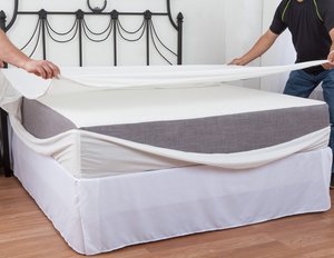 Funda de colchón de felpa con cremallera, almohadilla de protección de cama de algodón hipoalergénico lavable, alfombrilla de cama de 60x80 pulgadas - Product Image 3