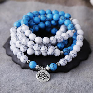 หินฝ้า8มม. สร้อยคอลูกปัด108 Mala Amazonite จี้ดอก<span class=keywords><strong>บัว</strong></span><span class=keywords><strong>ต้นไม้</strong></span>แห่งชีวิตสร้อยข้อมือสร้อยคอโยคะสำหรับผู้หญิงผู้ชาย - Product Image 3