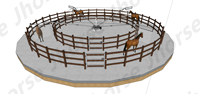 Marcheur de chevaux simple et abordable avec ou sans toit 4 à 10 chevaux Exerciseur Opération simple Équipement d'entraînement de chevaux