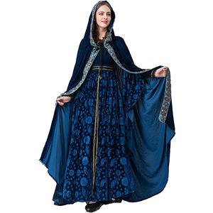 Vestido Medieval Europeo para Mujer, Vestido Largo de Terciopelo con Capa, Disfraz de Cosplay, Tallas S-XL - Product Image 4