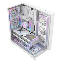 Gabinete de PC para Juegos Ruix O11Vision-White, Compatible con ATX BTF, Vista Completa Lateral y Superior, Cristal Templado
