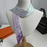 Robot impression sergé foulard en soie pour femmes marque de luxe Foulard femmes cravate nouvelle mode foulards pour dames et fille