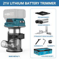 Fresadora Inalámbrica sin Escobillas de 21V, Herramienta Recargable para Trabajar la Madera, para Recortar Bordes, Ranurar y Perforar Paneles