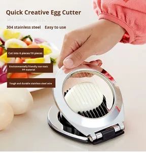 Mayorista de fabricante: Cortador y pelador de huevos 2 en 1, diseño creativo, separador de huevos de plástico multi-corte para el hogar, batidor de huevos - Product Image 1