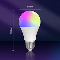 Ampoule LED RGBW A19 intelligente pour maison connectée, homologuée ETL, avec télécommande, capteur, SMD, culot E27, éclairage dimmable pour entrepôt ou bureau