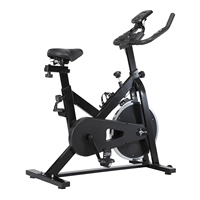 Vélo de spinning d'intérieur robuste à transmission par courroie, volant d'inertie de 5 kg, moniteur de fréquence cardiaque LCD, capacité de 120 kg, pour entraînement cardio