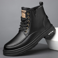 Bottes Martin pour hommes, bottines à semelle épaisse, bottes de travail à lacets, décontractées, vintage, imperméables, pour l'extérieur, rehaussantes