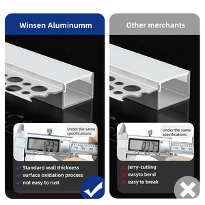 B041 cho trần tuyến tính đèn nhôm hồ sơ kênh đùn tản nhiệt PC khuếch tán cove lõm LED Nhôm hồ sơ - Product Image 4