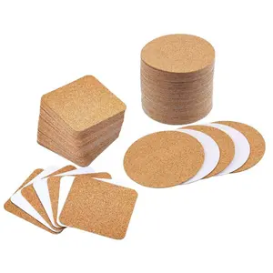 Wholesale Round Square Natural Cork Coffee Tea Cup Customized Self-Adhesive Cork Coasters Cork Backing Sheets DIY Crafts