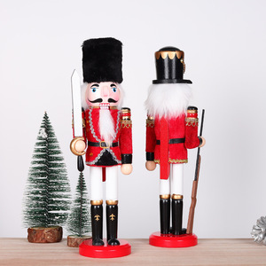 YUELIAN Casse-noisette en bois de style classique créatif de 30 cm, ornement solide pour le Nouvel An et Noël, cadeau - Product Image 2